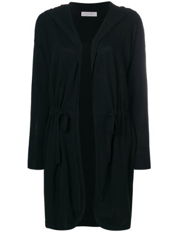 Le Tricot Perugia Hooded Longline Cardigan - Black
