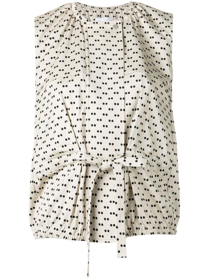 Christian Wijnants - Sleeveless Little Dots Top - Women - Ramie/spandex/elastane/viscose - 38, Women's, Nude/neutrals, Ramie/spandex/elastane/viscose