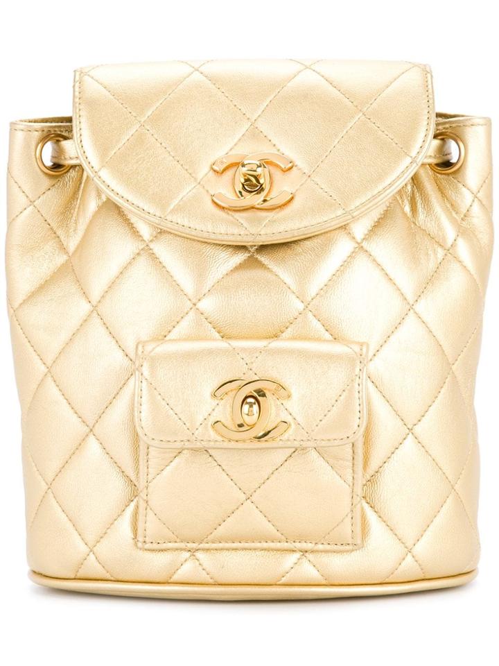 Chanel Pre-owned Quilted Chained Backpack - Metallic