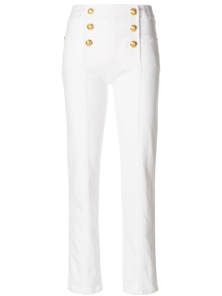 Balmain Double-breasted Trousers - White