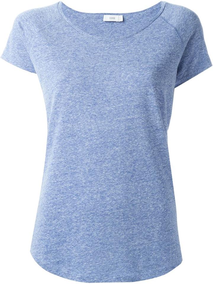 Closed Round Neck T-shirt, Women's, Size: M, Blue, Cotton/polyester