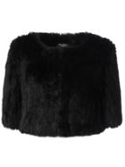 Yves Salomon Cropped Fur Jacket - Black