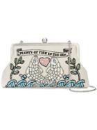 Sarah's Bag Plenty Of Fish Embroidered Clutch - Brown