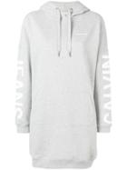Calvin Klein Jeans Logo Print Hoodie Dress - Grey