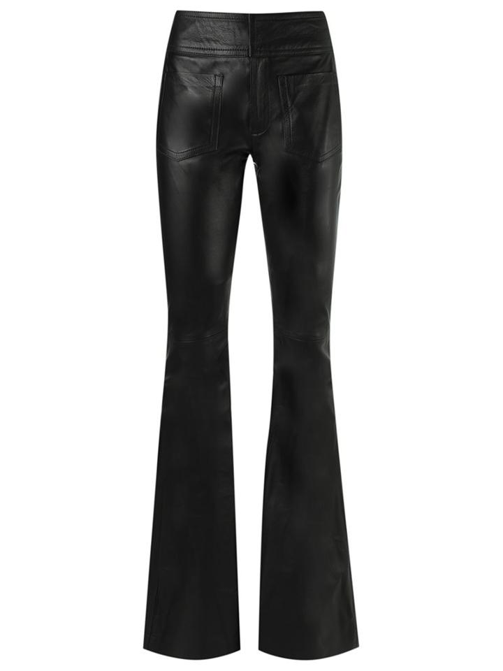 Talie Nk Flared Trousers, Women's, Size: 38, Black, Leather