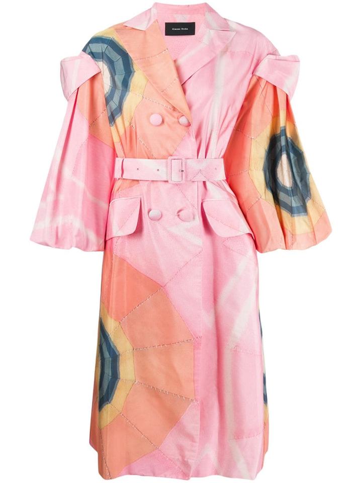 Simone Rocha Graphic-print Coat - Pink