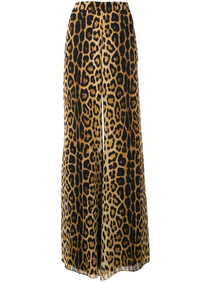 Moschino Leopard Print Flared Trousers - Brown