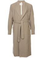 Takahiromiyashita The Soloist Stripe Print Belted Coat - Neutrals