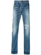 Saint Laurent Faded Denim Jeans - Blue