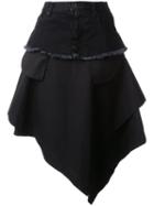 Unravel Project Asymmetric Loose Skirt - Black