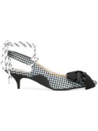 No21 Gingham Bow Sandals - White