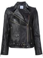 Anine Bing Biker Leather Jacket, Women's, Size: Large, Black, Lamb Skin