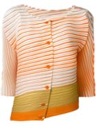 Pleats Please By Issey Miyake Pleated Effect Striped Blouse