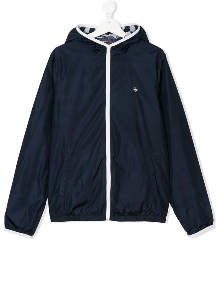 Fay Kids Teen Lightweight Zip-up Jacket - Blue