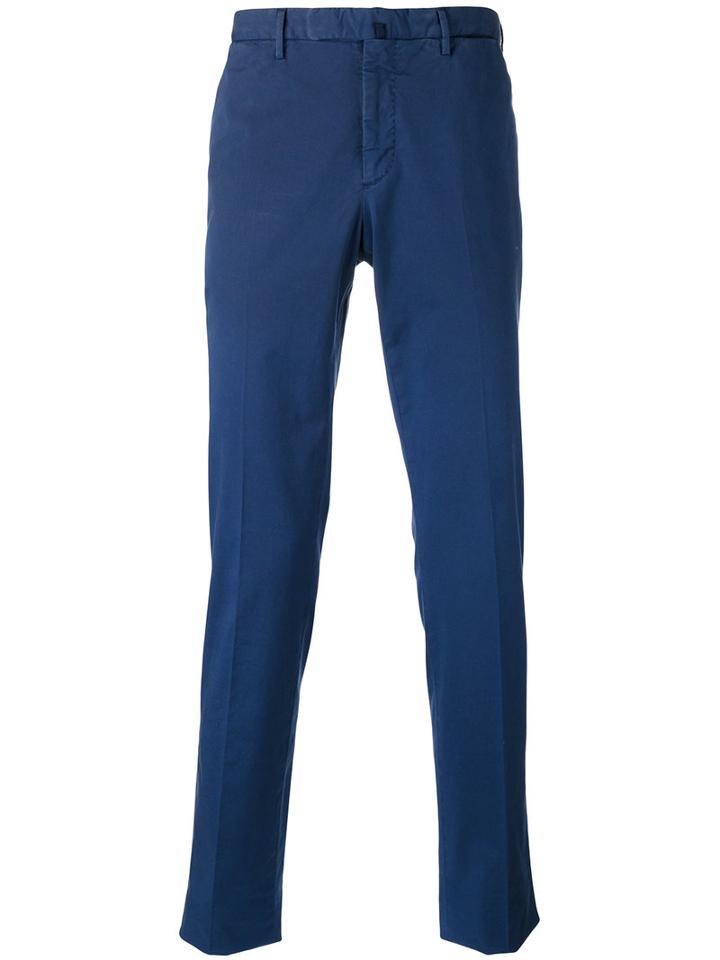 Incotex - Chino Trousers - Men - Cotton/spandex/elastane - 48, Blue, Cotton/spandex/elastane