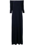 Norma Kamali - Off-shoulders Shift Dress - Women - Polyester/spandex/elastane - Xs, Blue, Polyester/spandex/elastane