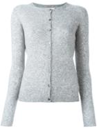Liska Round Neck Cardigan, Women's, Size: Small, Grey, Silk/cashmere