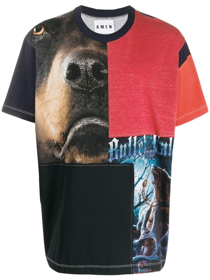 Amen Multi-print T-shirt - Black