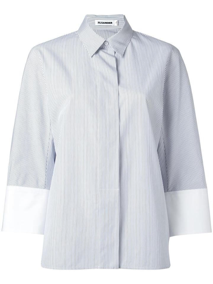 Jil Sander Poplin Stripe Shirt - White