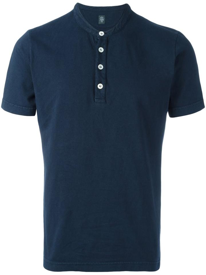 Eleventy Henley T-shirt, Men's, Size: Large, Blue, Cotton