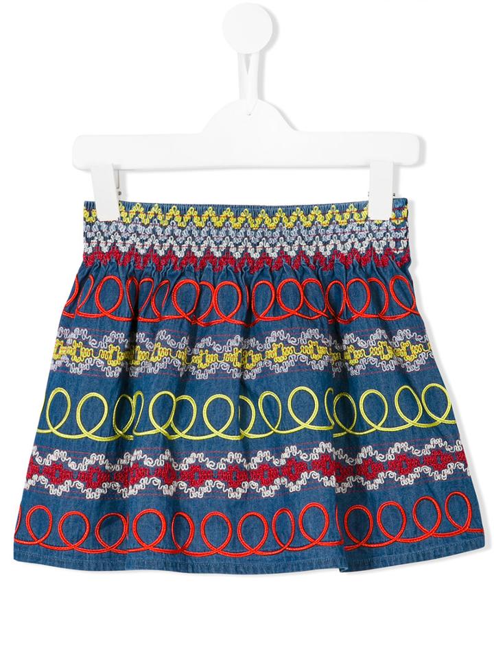 Stella Mccartney Kids Swirly Patterned Skirt, Girl's, Size: 8 Yrs, Blue