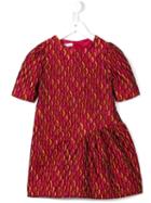 I Pinco Pallino Asymmetric Skirt Brocade Dress, Girl's, Size: 8 Yrs, Red