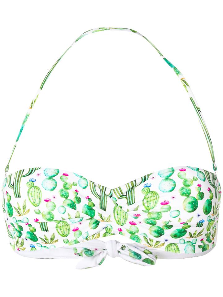 Mc2 Saint Barth Cactus Print Bikini Top - Multicolour