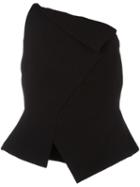 Roland Mouret Wrap Detail Strapless Top, Women's, Size: 14, Black, Silk/spandex/elastane/wool