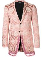 Comme Des Garçons Vintage Tassel Trim Embroidered Blazer - Pink &