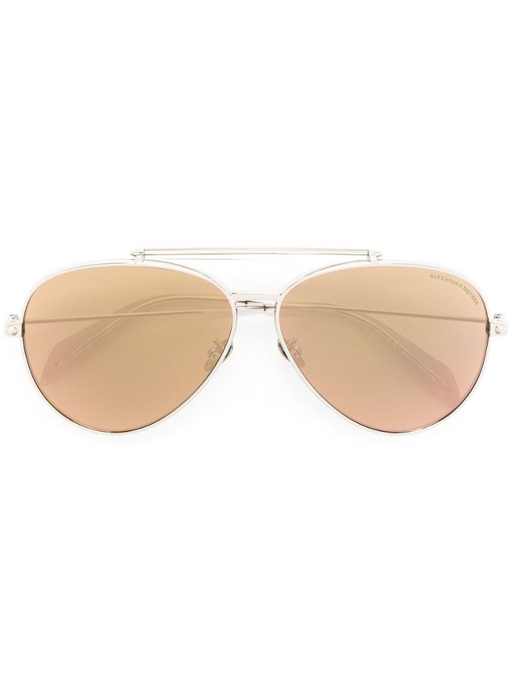 Alexander Mcqueen Eyewear 'piercing Shield' Aviator Sunglasses -
