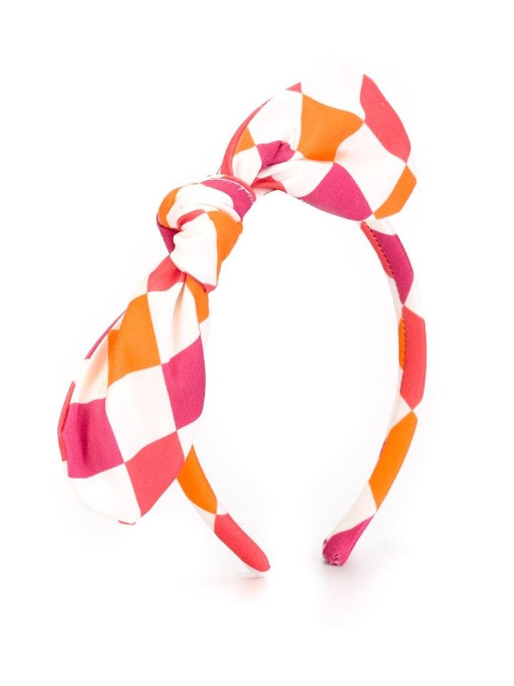 I Pinco Pallino Checked Head Band, Girl's, Orange