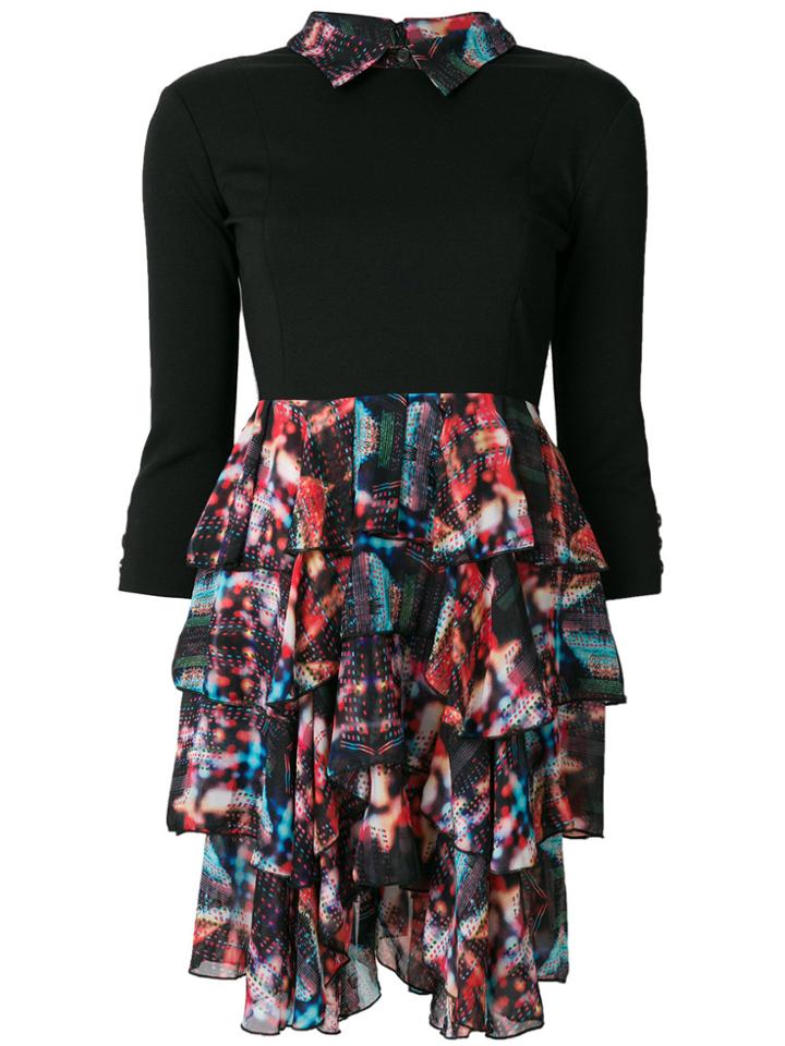Frankie Morello Ruffled Layer Mini Dress - Black
