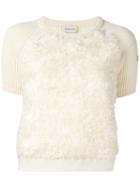 Moncler Textured Front Panel Knit Top, Women's, Size: Medium, White, Cotton/cashmere/mohair/wool