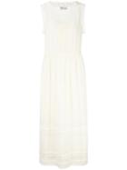 Red Valentino Long Lace Panel Dress, Women's, Size: 40, White, Silk/cotton/polyester