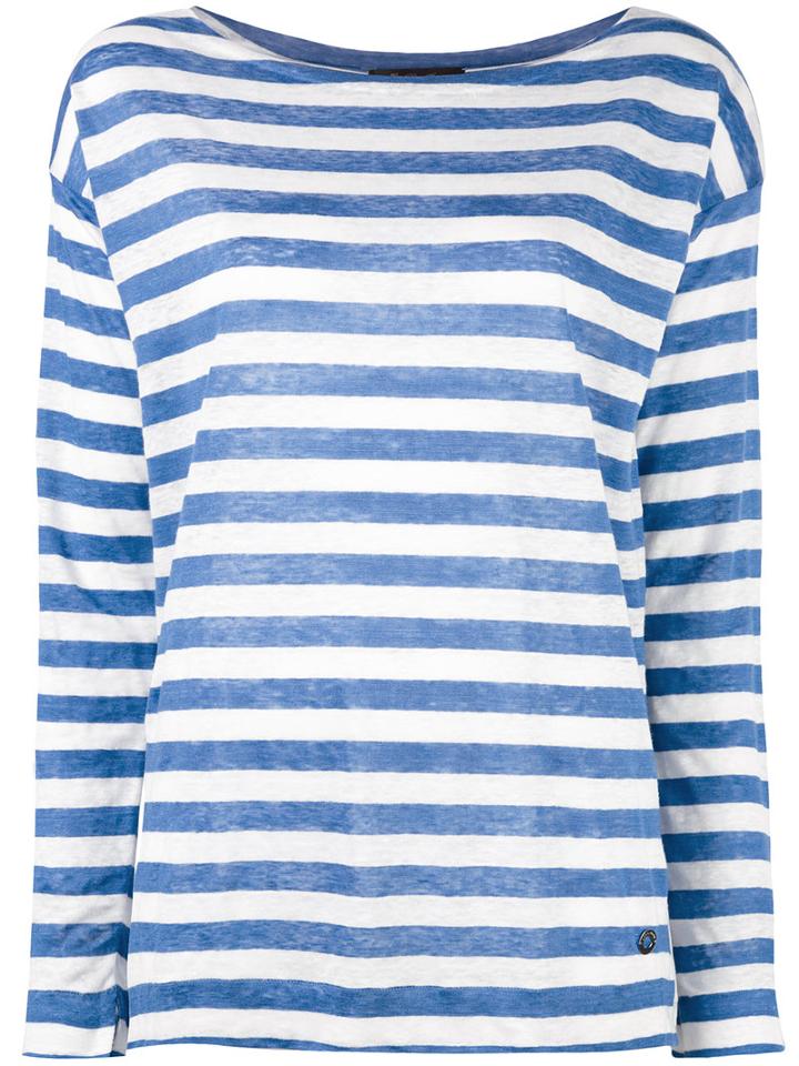 Loro Piana Striped Jumper, Women's, Size: 46, Blue, Linen/flax