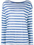 Loro Piana Striped Jumper, Women's, Size: 46, Blue, Linen/flax