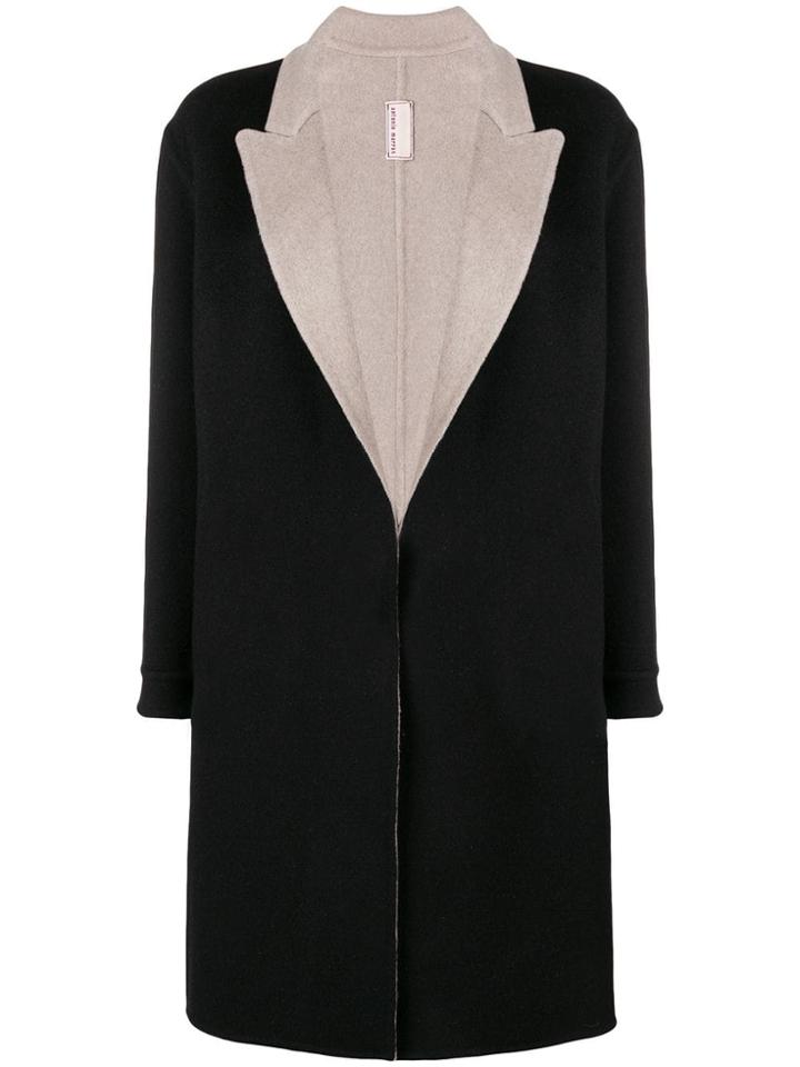 Antonio Marras Contrast Lapel Soft Coat - Black