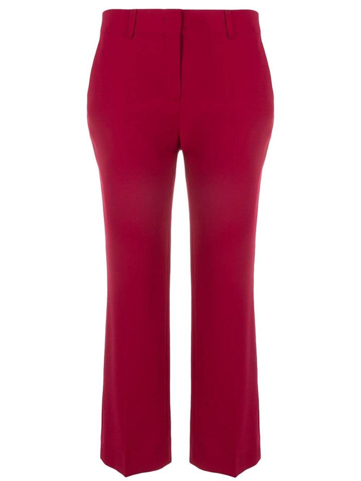 Max Mara Studio Cropped Cady Trousers - Red