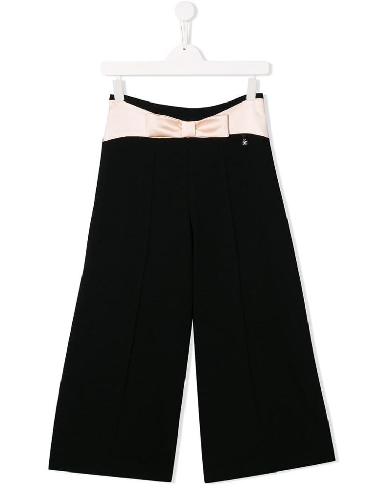 Elisabetta Franchi La Mia Bambina Teen Creased Trousers - Black