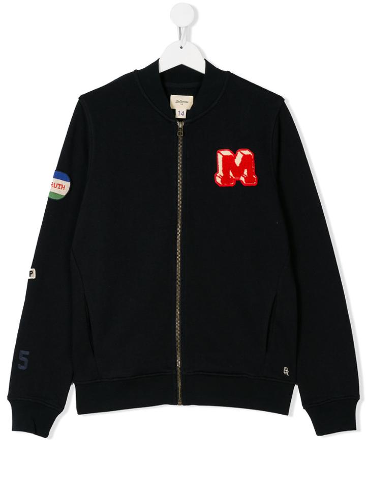Bellerose Kids Teen Embroidered Bomber Jacket - Blue