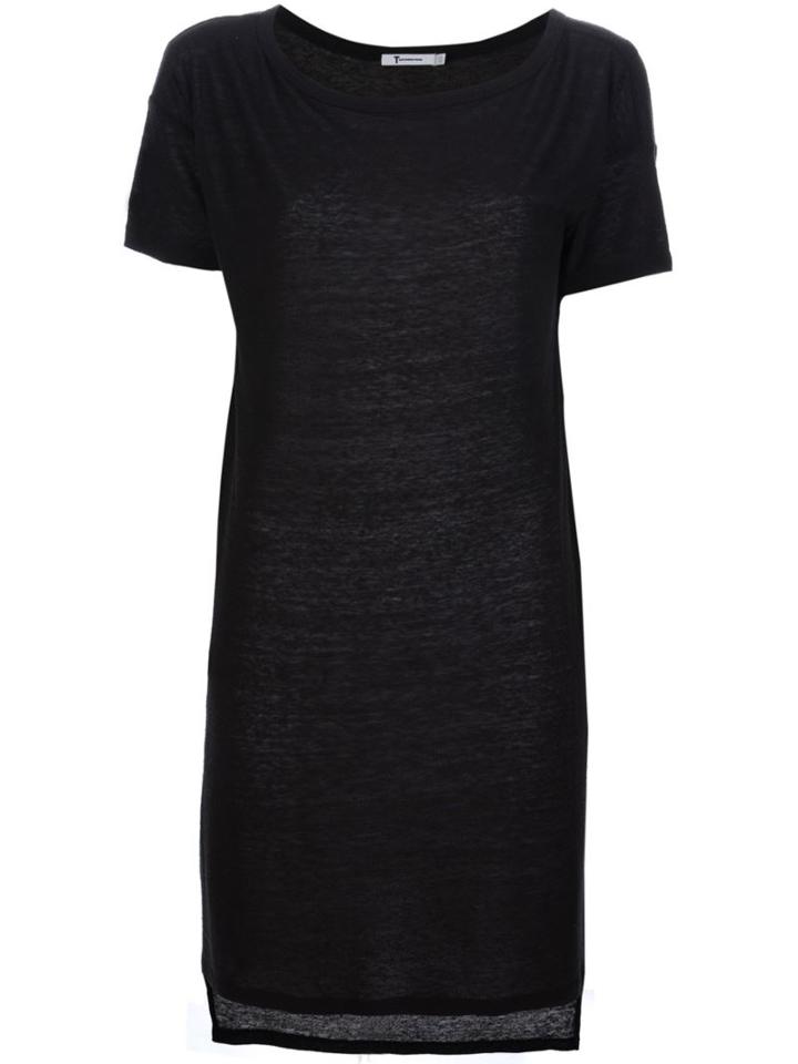 T By Alexander Wang Long T-shirt, Women's, Size: Xs, Black, Silk/rayon