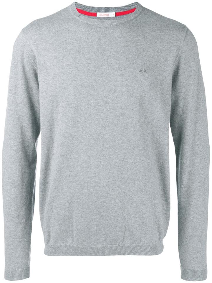 Sun 68 Long-sleeve Fitted Sweater - Grey