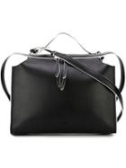 Jil Sander Contrast Piping Shoulder Bag, Women's, Black