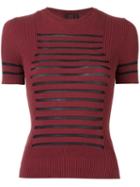 Jean Paul Gaultier Vintage 'sailor' Ribbed T-shirt, Women's, Size: 40, Red