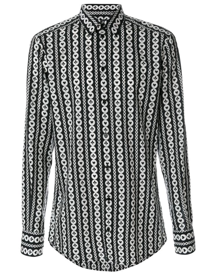 Dolce & Gabbana Card Suit Print Shirt - Black