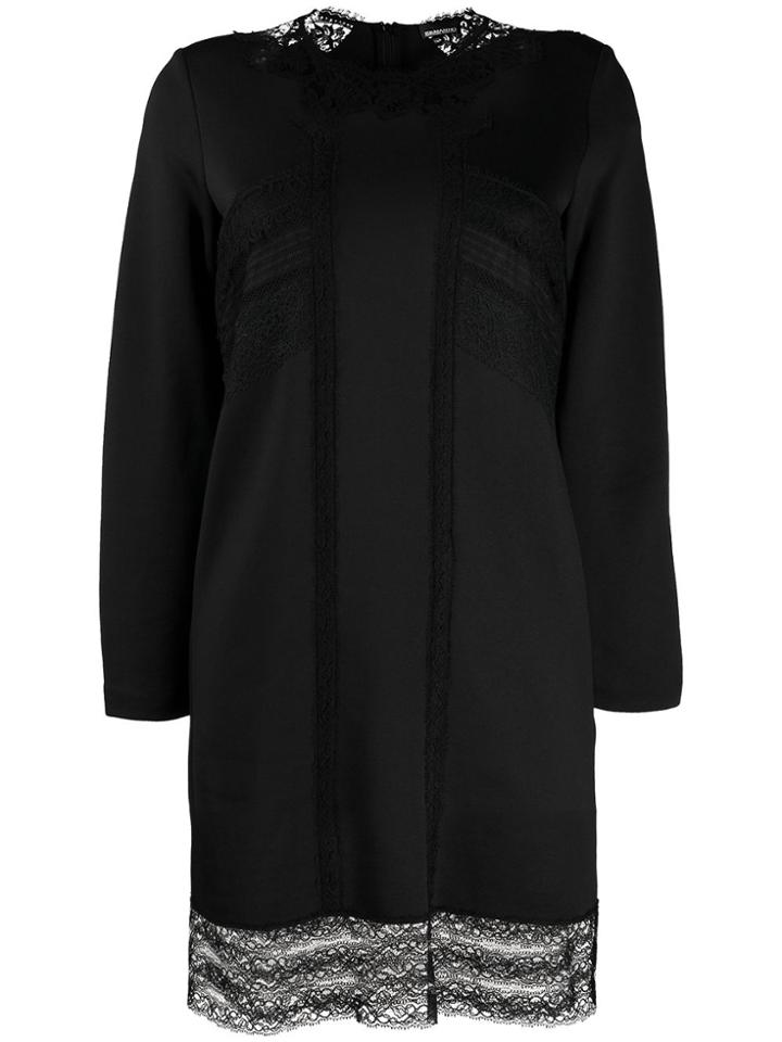 Ermanno Scervino Lace Hem Shift Dress - Black