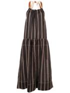Lee Mathews Granada Stripe Dress - Black