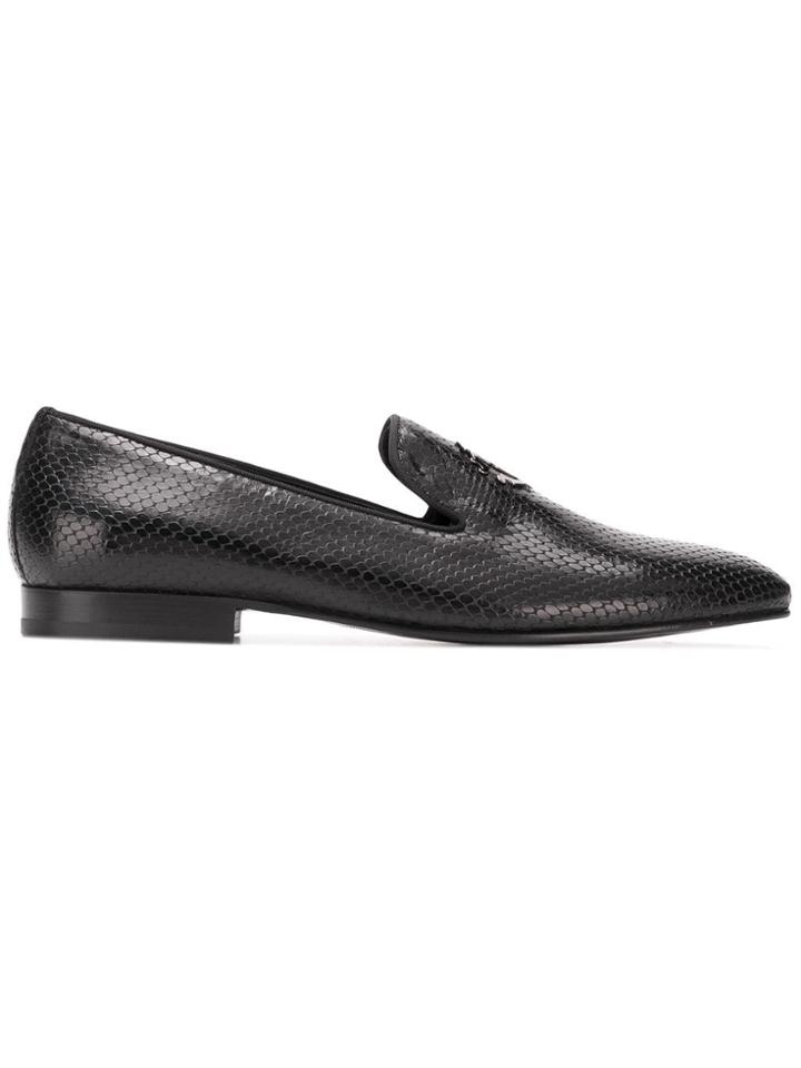 Roberto Cavalli Logo Plaque Slippers - Black