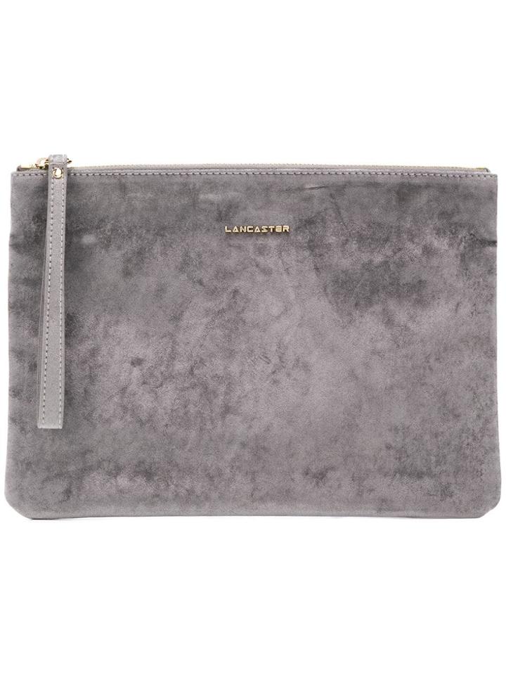 Lancaster Velvet Clutch Bag - Grey