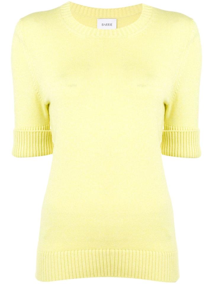 Barrie Roll-cuff Knitted Pullover - Yellow